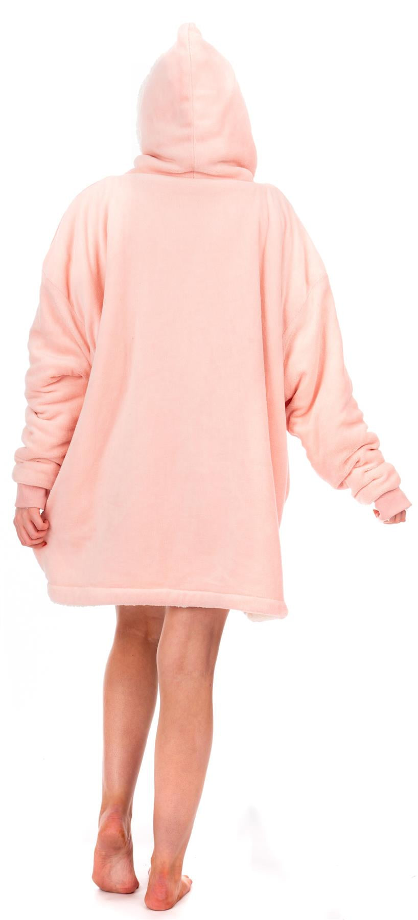 Oversized Warm Hoodie Blanket Sherpa Hooded Sweatshirt Top Large Soft Plush Cosy