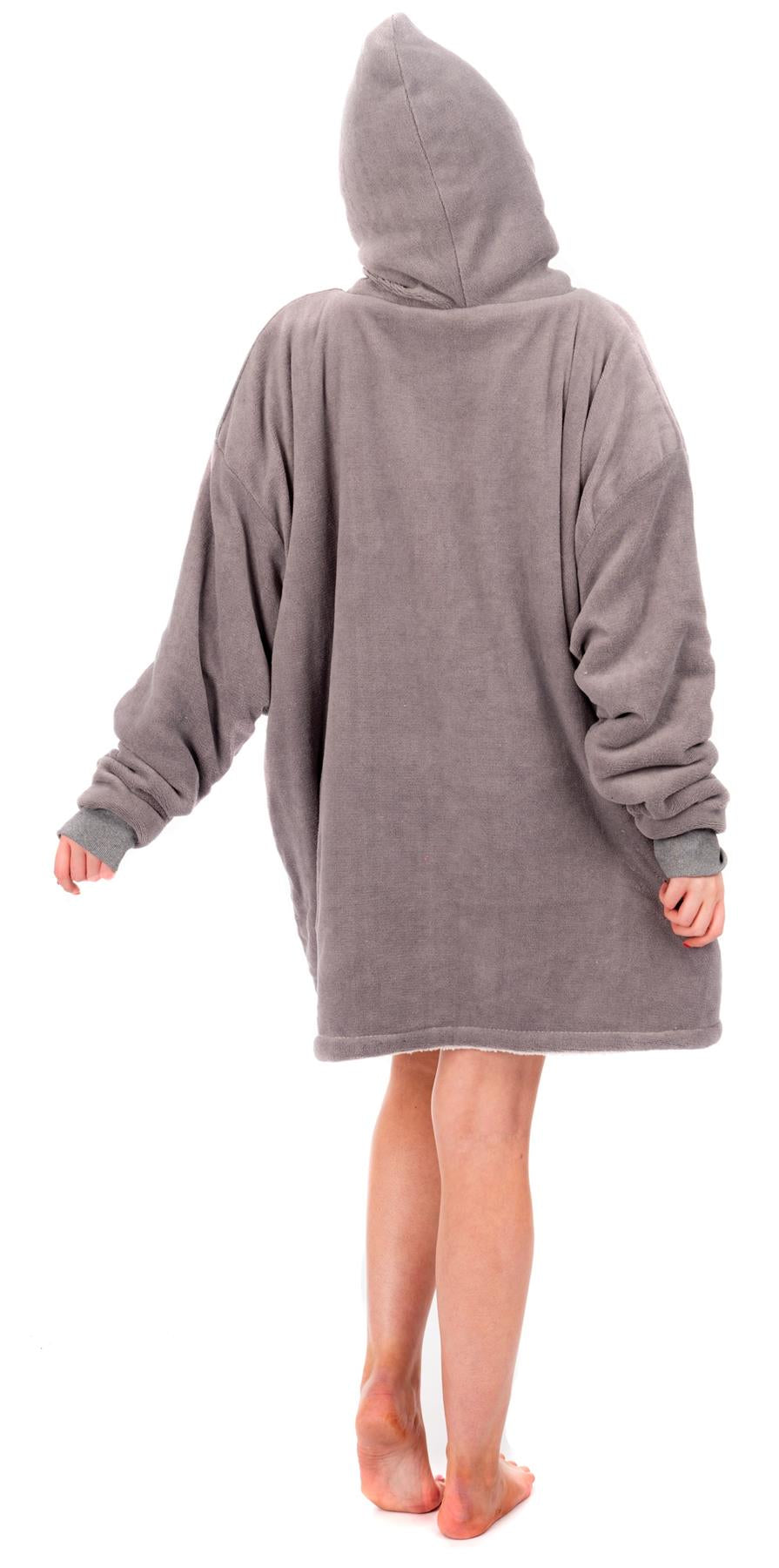 Oversized Warm Hoodie Blanket Sherpa Hooded Sweatshirt Top Large Soft Plush Cosy